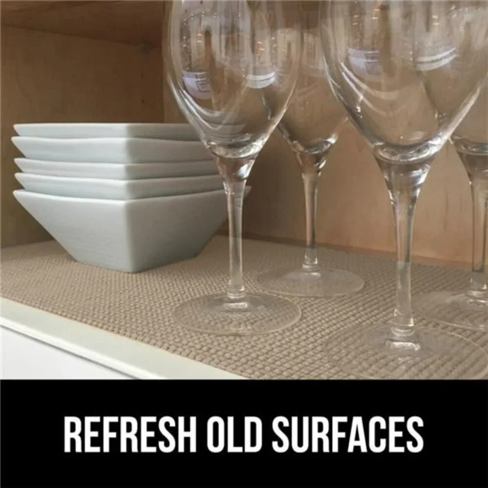 Beige Non Slip Shelf Liner 12 x 20 Feet Drawer Cabinet Liner Kitchen Storage Mat